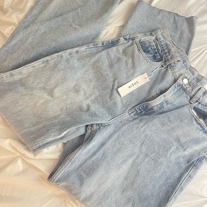 straight leg light wash shein jeans